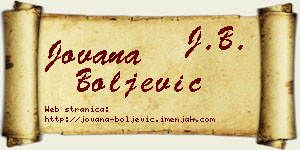 Jovana Boljević vizit kartica